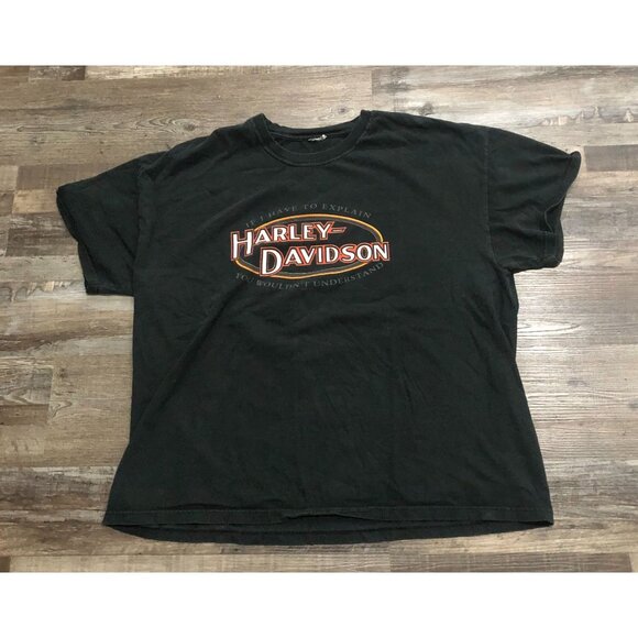 Harley Davidson Motorcycles Mens 3XL Black Double Sided Tee Shirt - Picture 1 of 4